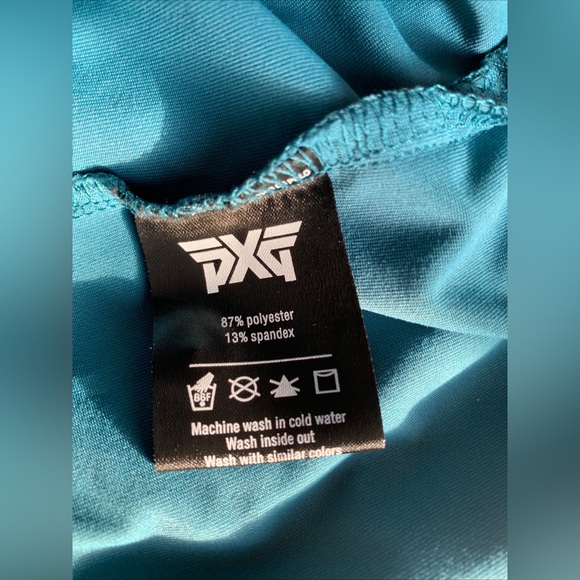 PXG Parsons Extreme Golf Polo Shirt Mens S Aqua Blue Short Sleeve Stretch Logo - Picture 10 of 11